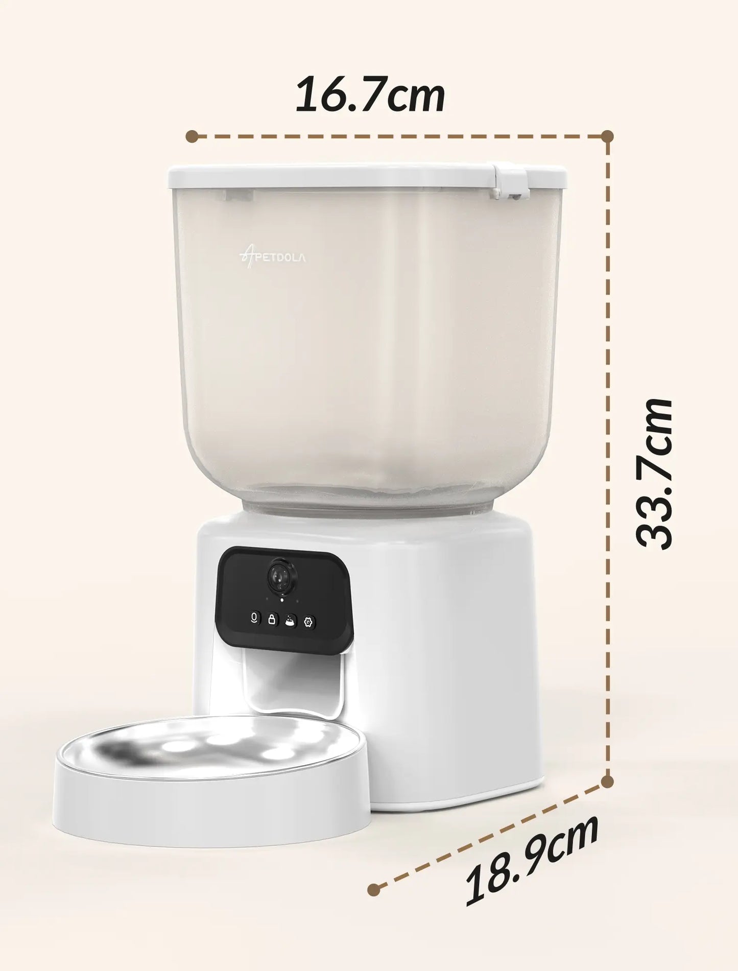 Smart Automatic Cat Feeder with Camera, 5L Timed Food Dispenser, Two-Way Audio & App Control, Includes Desiccant Bag for Cats and Dogs