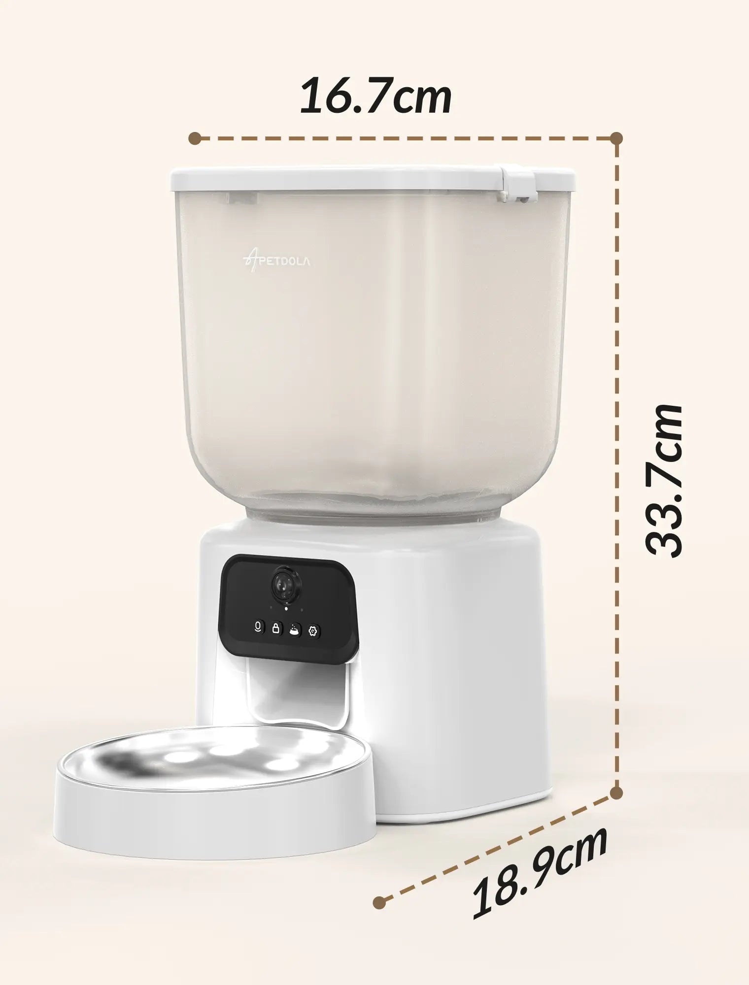 Smart Automatic Cat Feeder with Camera, 5L Timed Food Dispenser, Two-Way Audio & App Control, Includes Desiccant Bag for Cats and Dogs